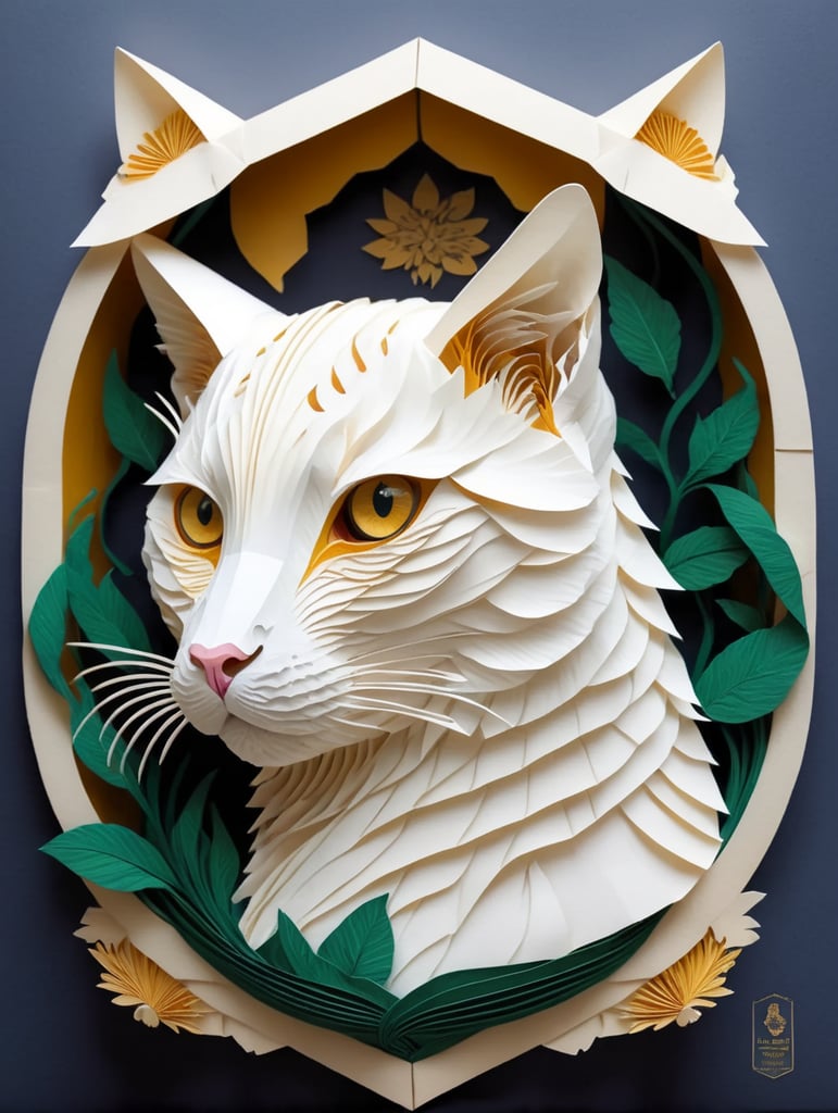 A mythological frontal picture of watson White cat