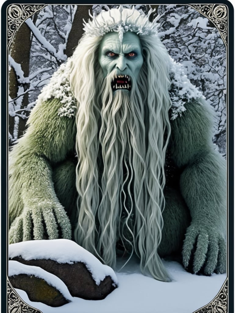 folk horror snow queen monster hirsute kudzu tarot card