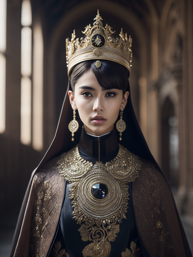 hyper-realistic, ultra-detailed photograph of rose blackpink with arabic fashion black cloak and gold crown in the Renaissance ottoman throne kingdom, photo realistic, golden jewelry, shiny, sunlight fractal details, depth of field, HOF, hall of fame, detailed gorgeous face, apocalyptic environment, natural body posture, professional photographer, captured with professional DSLR camera, trending on Artstation, 64k, ultra-detailed, ultra-accurate detailed, bokeh lighting, surrealism