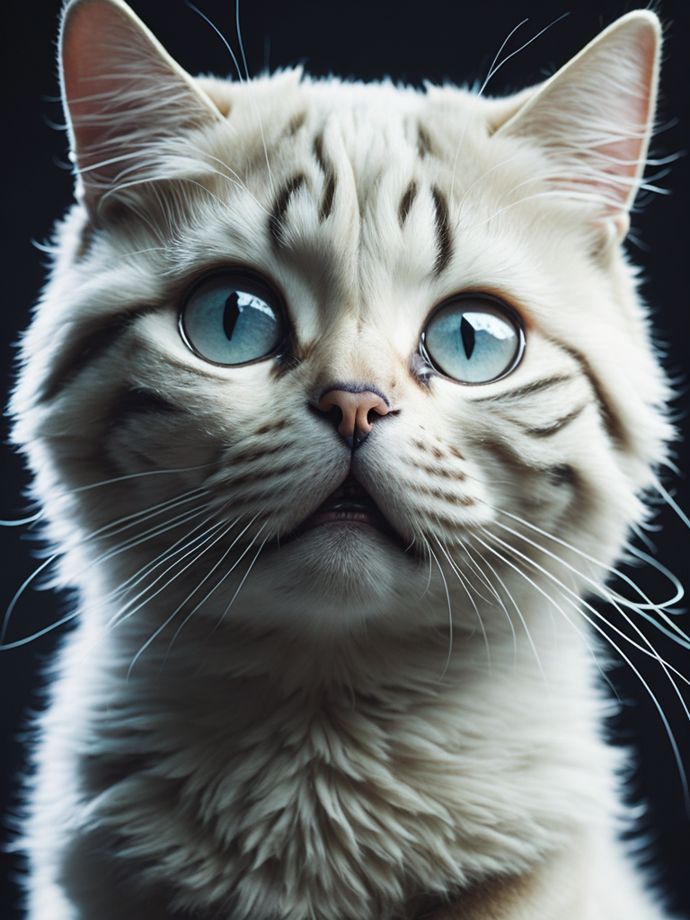 sneeze white kitten space horror realistic