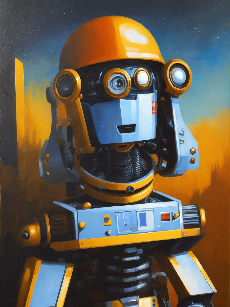 A robot painting on a canvas