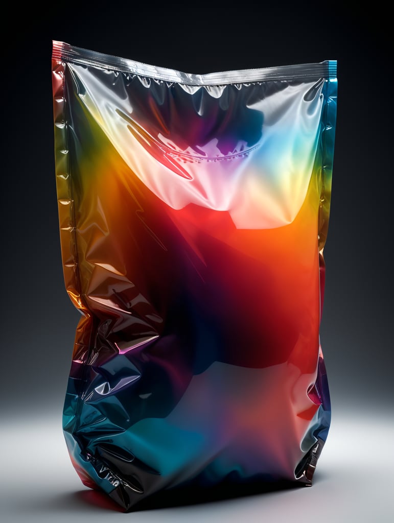 abstract soft body shapes inside a translucent bag, mixed material ::1 matte, glossy, flat finished, textured fabric ::1 in style of redshift rendering