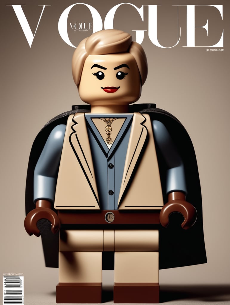 a Lego character on the cover of Vogue