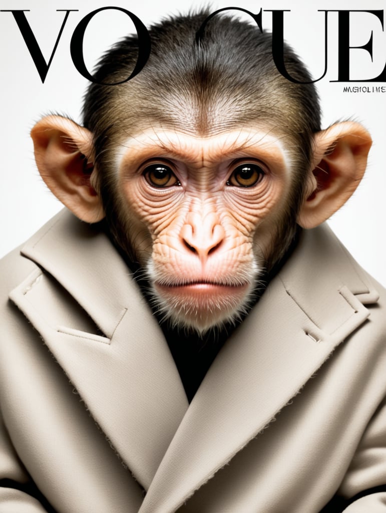A monkey on the cover of vogue