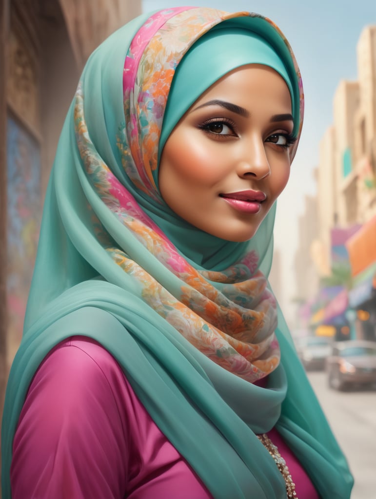 A Muslim lady covering her face