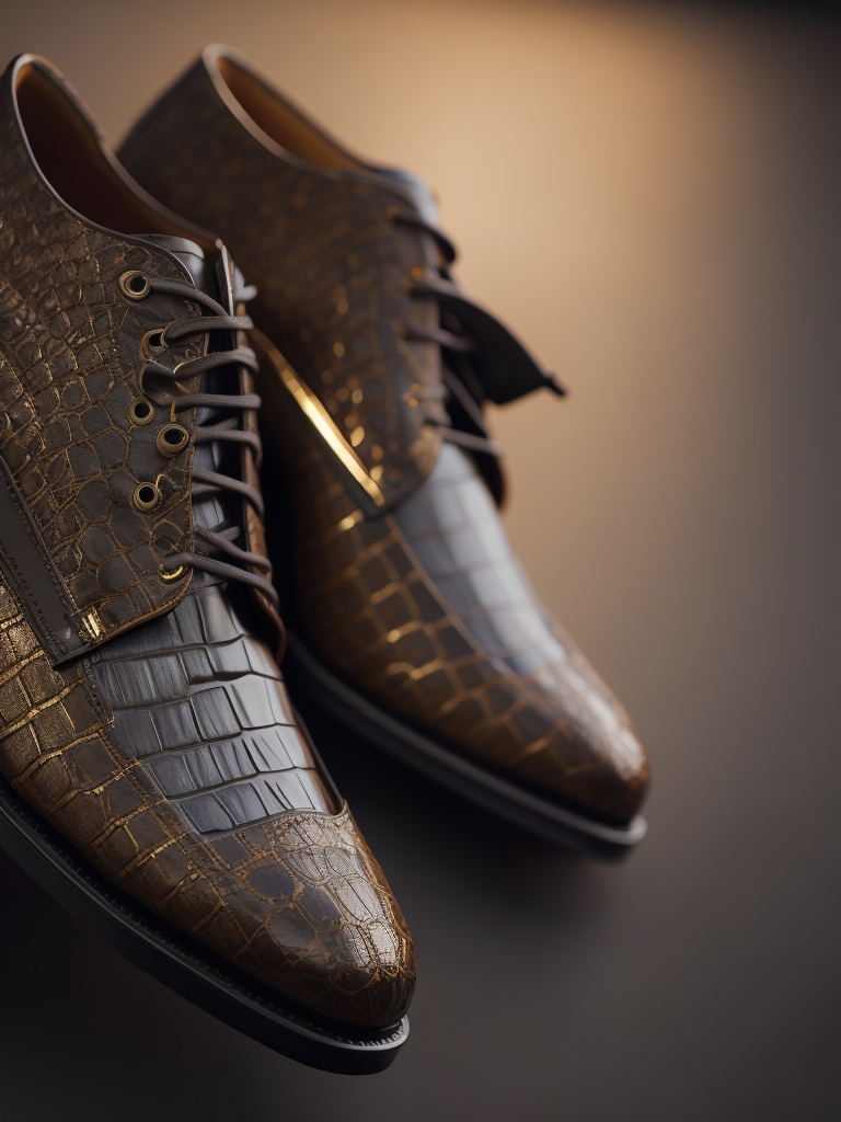 Super realistic gucci mexican gator skin shoe 3d octane render