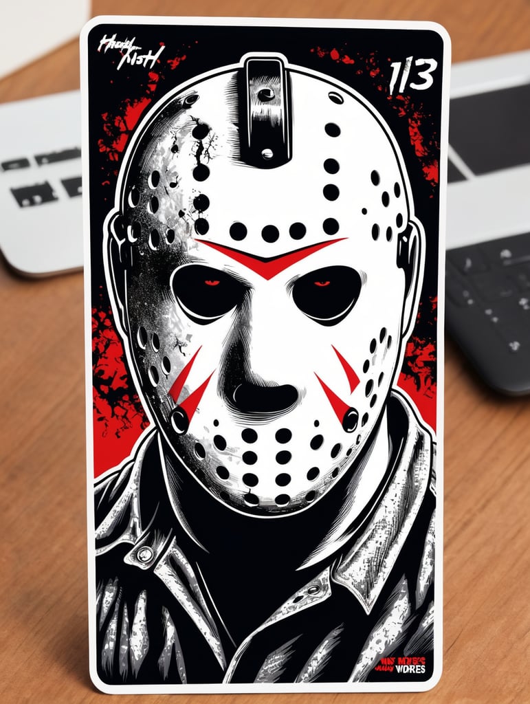 Jason Vorhees Friday The 13th horror movie sticker