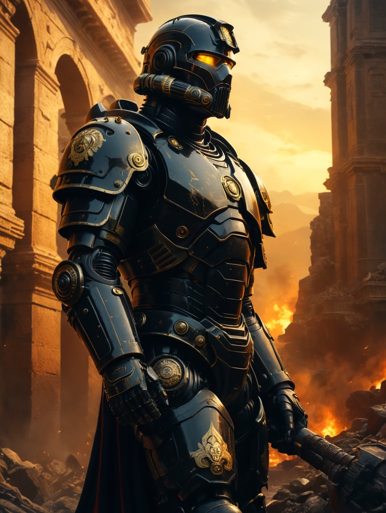 Roman Empire,future Power armor,black