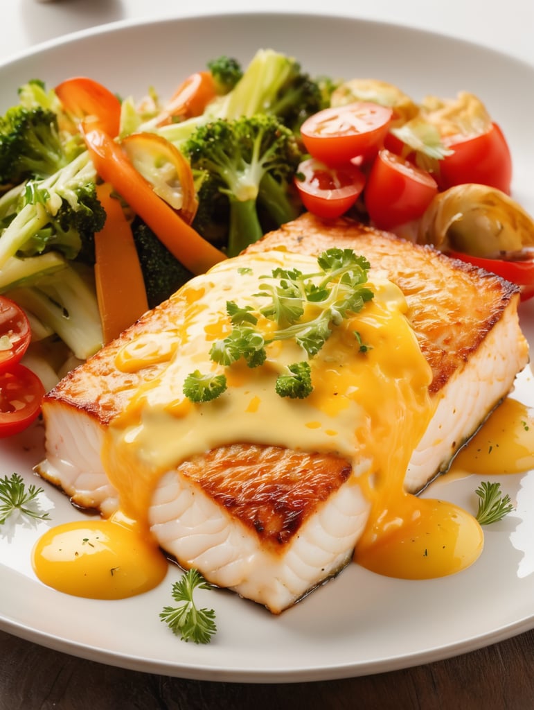 baked fish and cheese bust