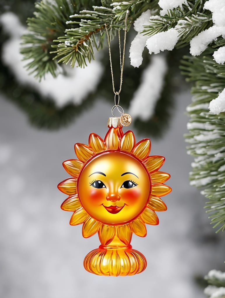 sun small glass glass figure, Christmas toy for the Christmas tree