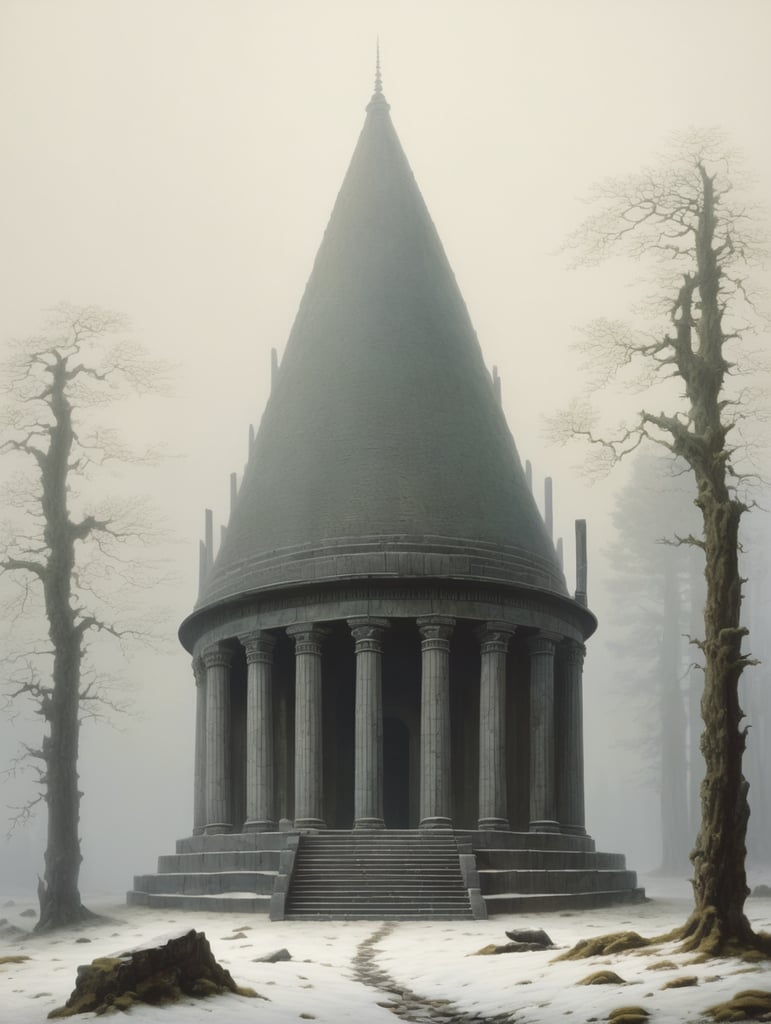 An old temple by Caspar David Friedrich