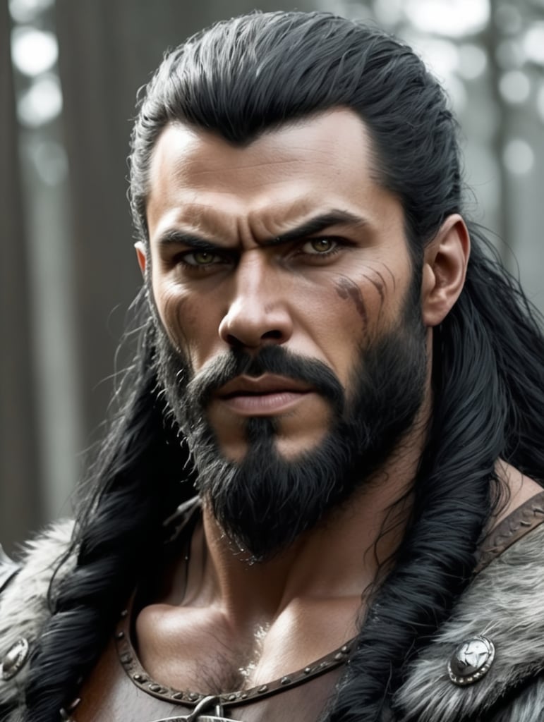 viking black hair werewolf