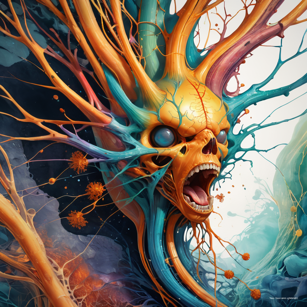 Generate a highly detailed and scientifically accurate illustration of a healthy human nerve cell, highlighting the central component - the nerve fiber with an intact myelin sheath. Ensure that the illustration portrays the structure of the nerve cell accurately, including the axon, dendrites, and cell body. Pay special attention to the myelin sheath's depiction, emphasizing its insulating properties and the nodes of Ranvier. The final image should reflect the intricate and delicate nature of this essential cellular structure, adhering to current scientific knowledge and visual standards for accuracy.