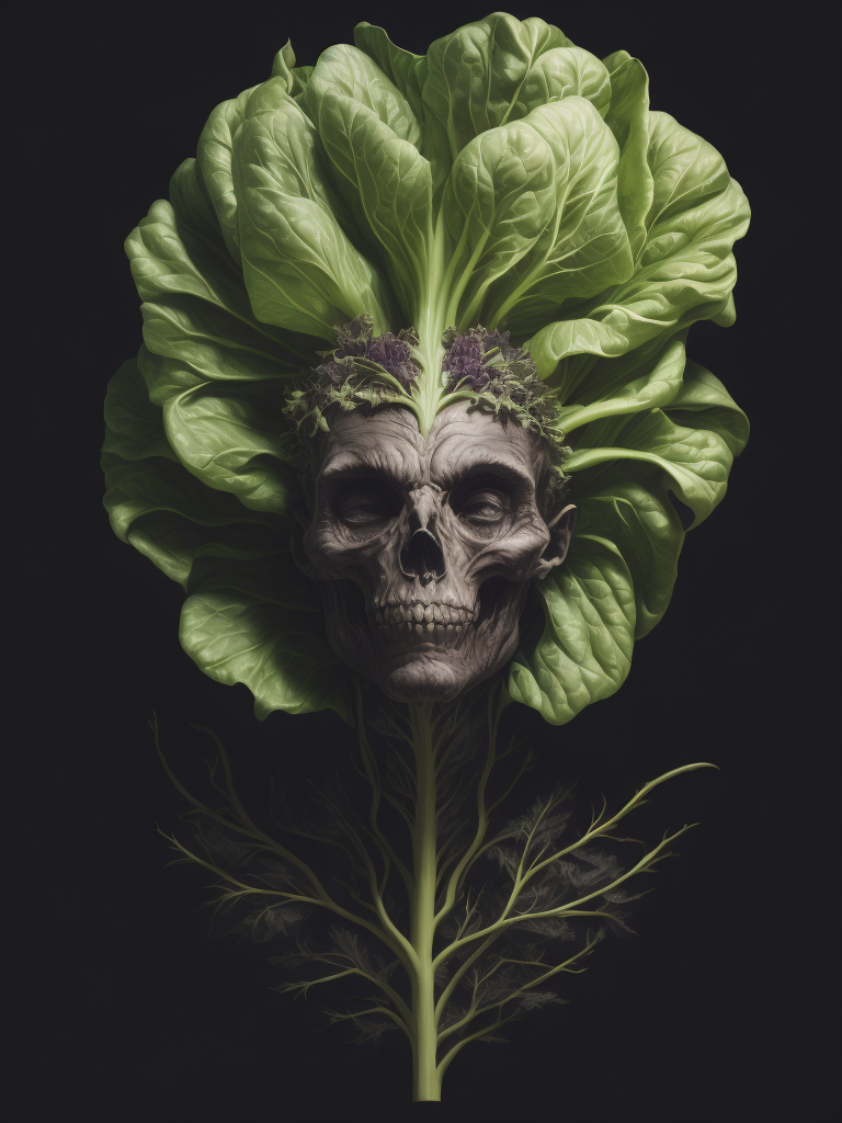 The anatomy of a head of lettuce, an ultrafine detailed painting by james jean, behance contest winner, vanitas, angular, altermodern