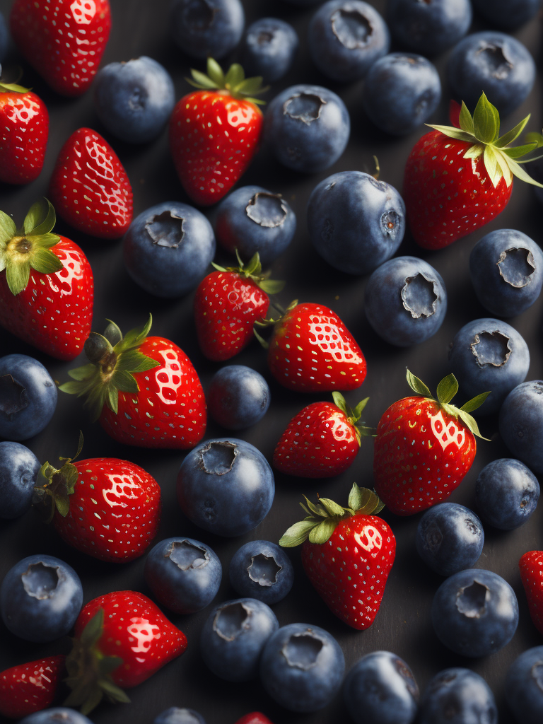 черника и земляника нанизаны на соломинке