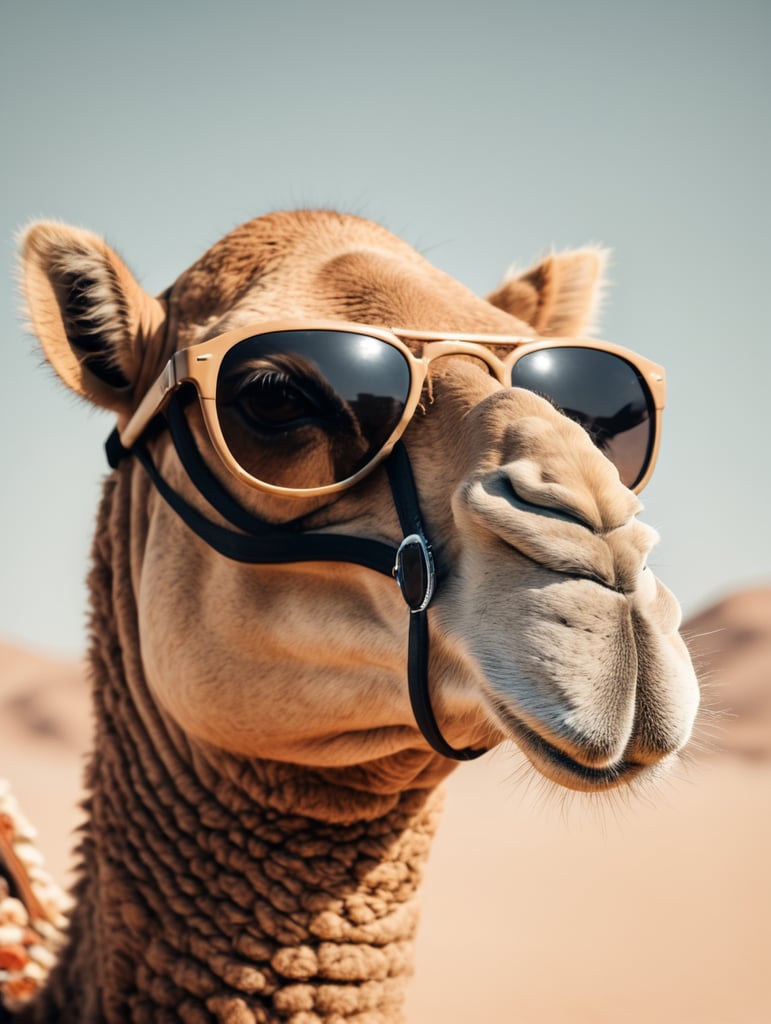 Camel wearing sunglasses