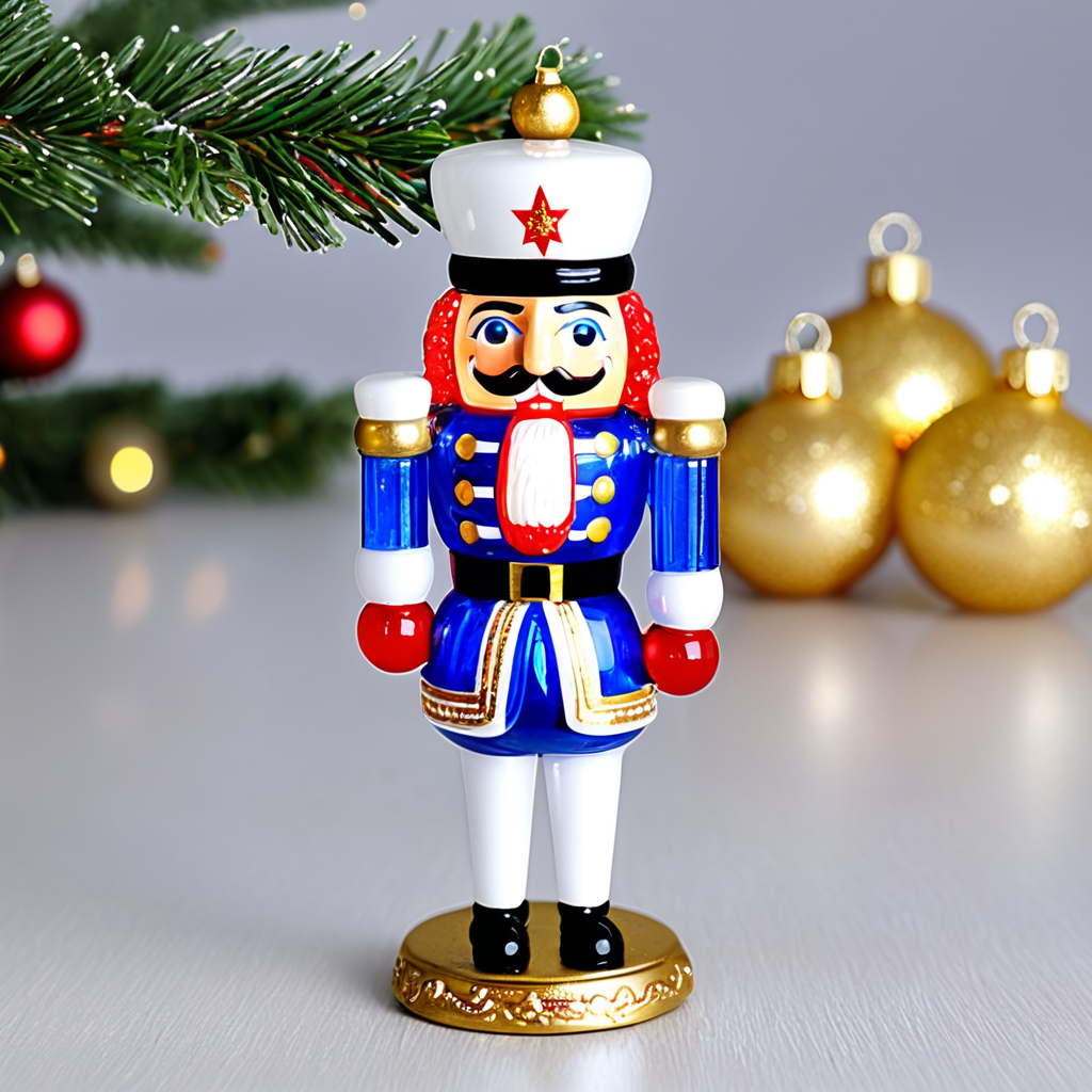 nutcracker small glass glass figure, Christmas toy for the Christmas tree