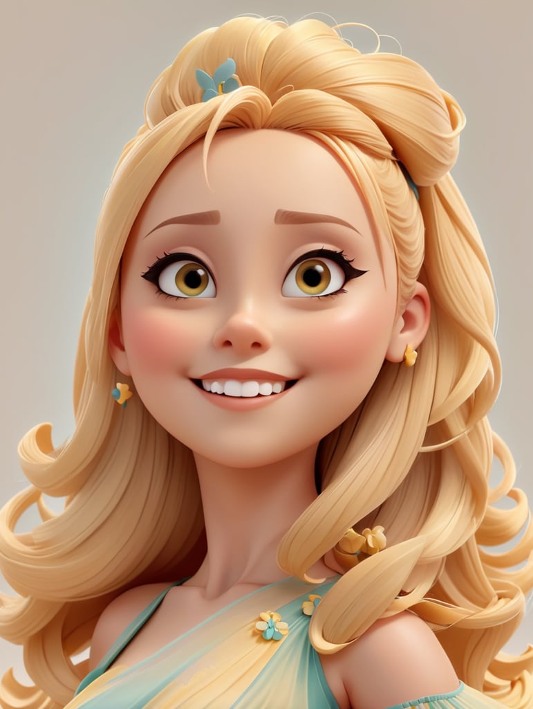 Pixar blonde girl jazz dancer full body pose