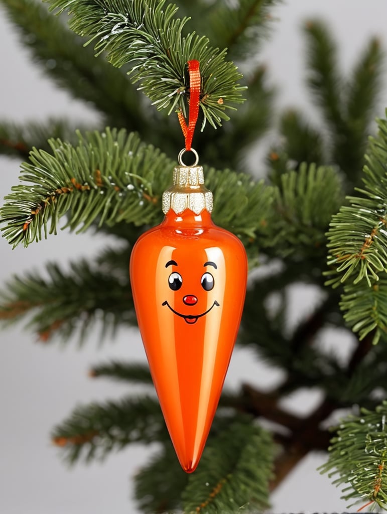 carrot small glass glass figure, Christmas toy for the Christmas tree