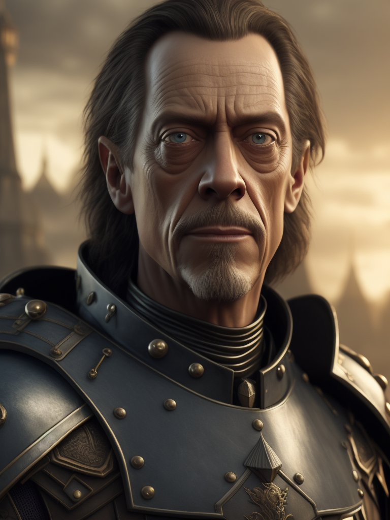 steve buscemi as a knight in medievil armor