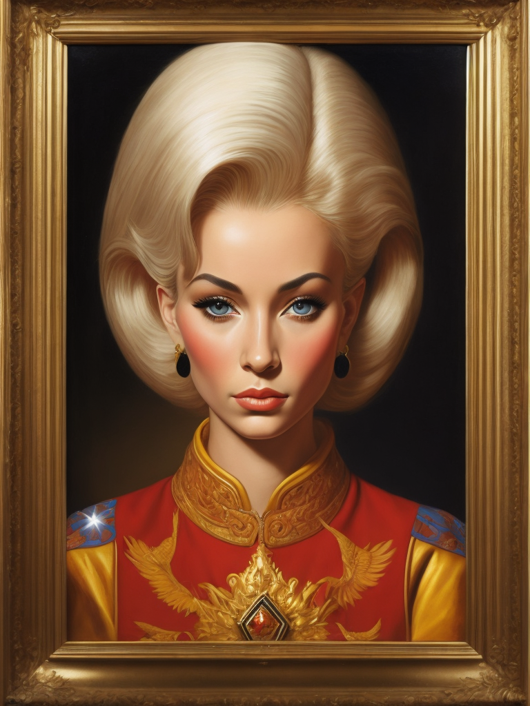 Barbie is a fashion doll, Painting, Oil, Portrait, Cover Art, Surrealism, Germany, France, style of Mati Klarwein