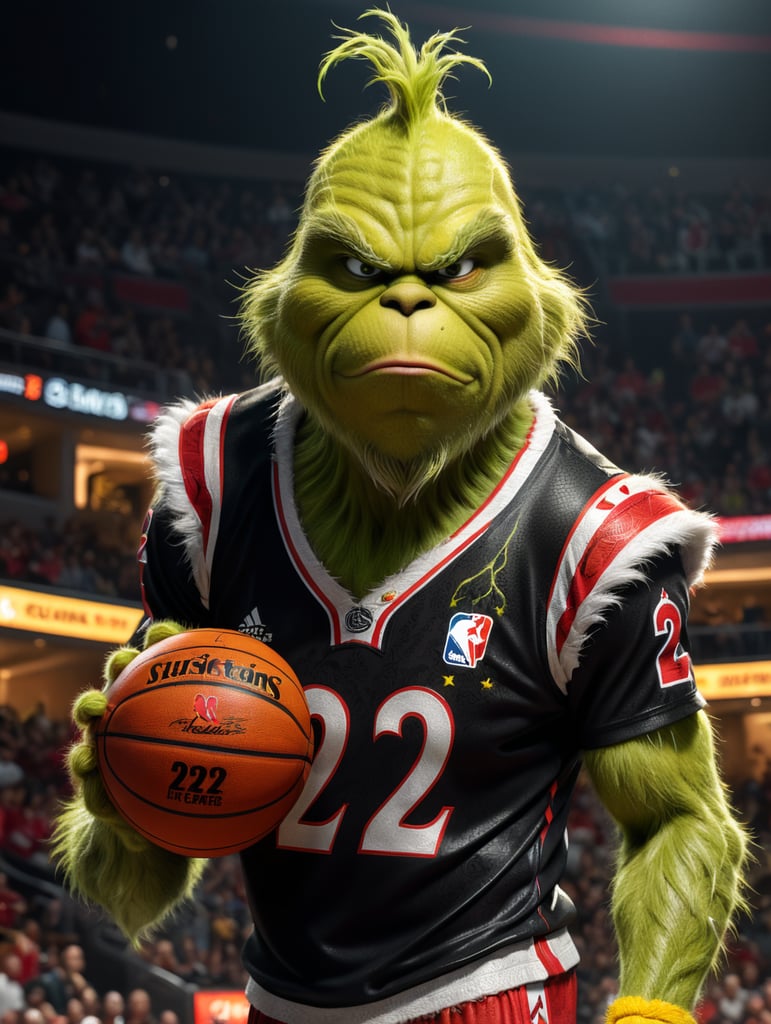 grinch wearing the Miami Heat basketball jersey number 22