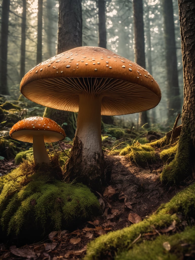 giant, mushroom, forest, medival, fantasy, forest, epic realistic, hdri