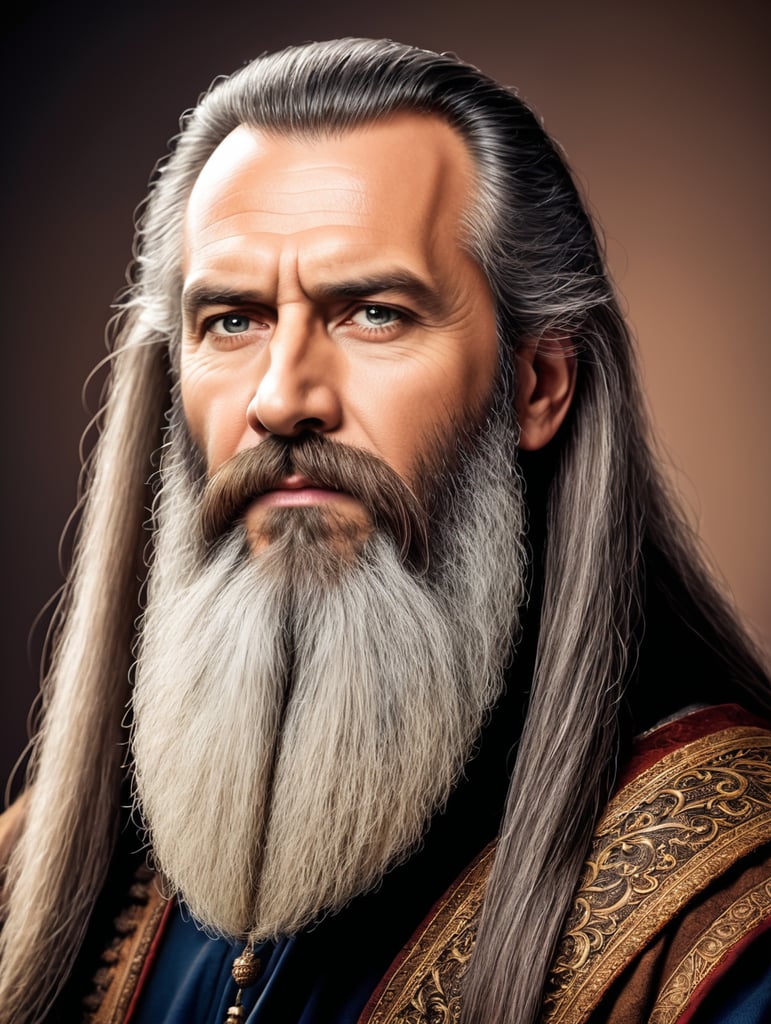 Middle age alsacia man with long beard