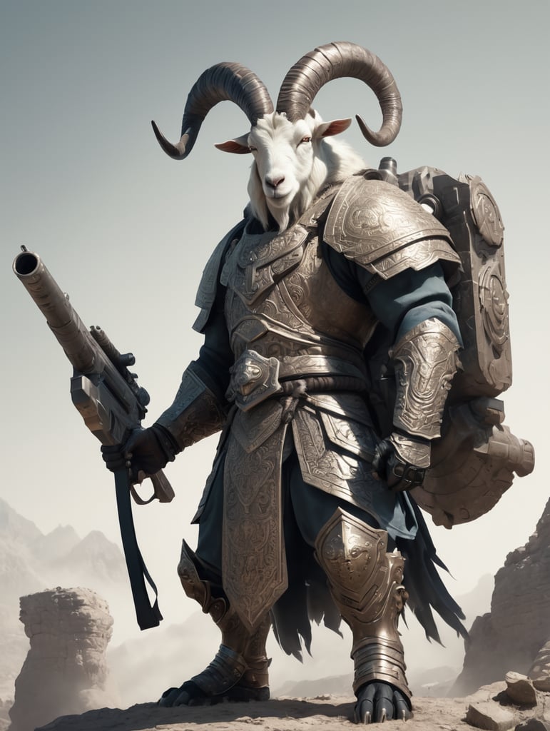 goat Warrior with giant gun