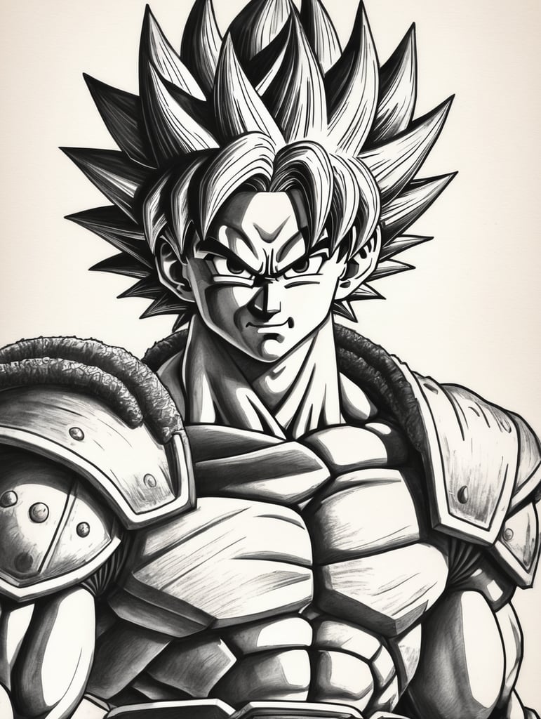 Goku (Dragon Ball) HANDMADE pencil drawing POSTER