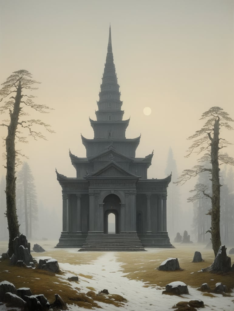 An old temple by Caspar David Friedrich