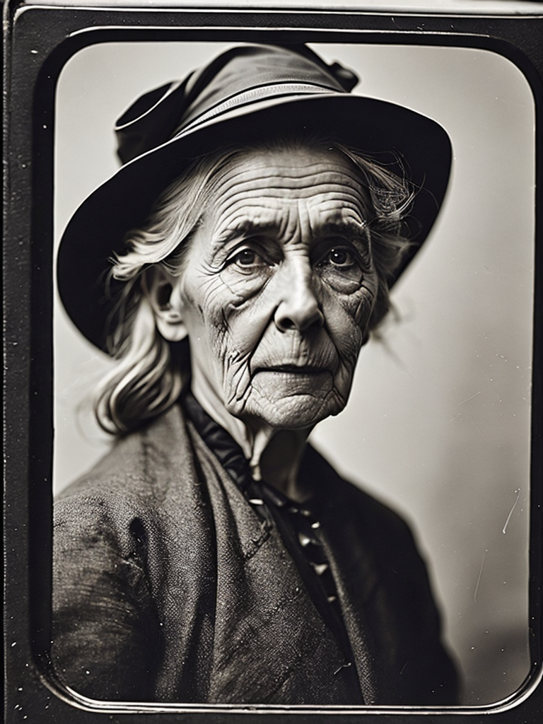 a wet plate photograph of a old witch