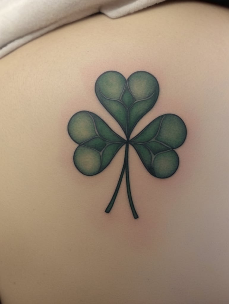 Outline of a clover tattoo