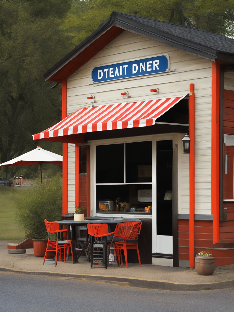 Small roadside diner quaint americana