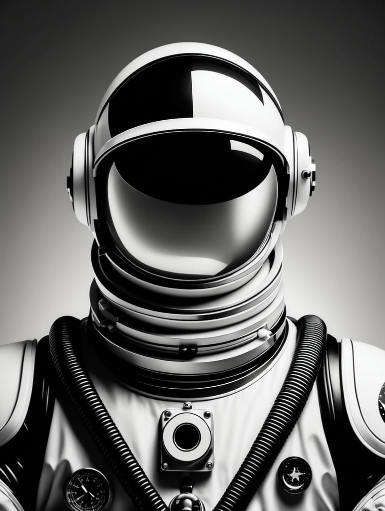 spaceman minimalistic picture, mainly the colors black and white, wallpaper for smartphones