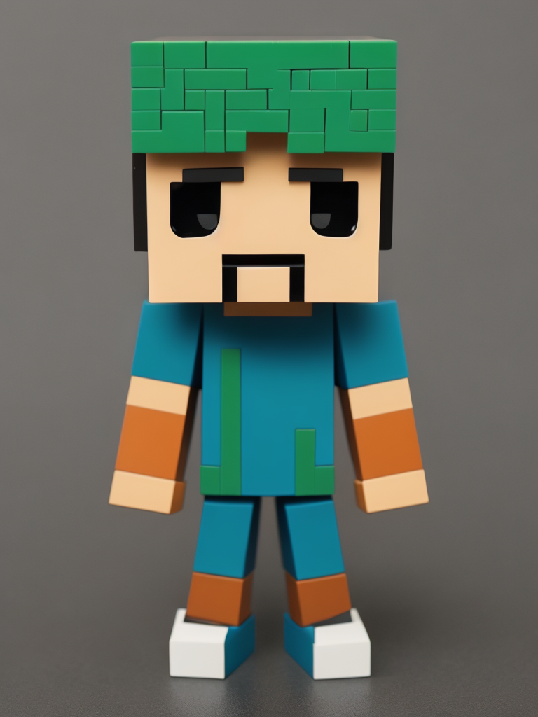 portrait of a Minecraft funko pop plastic toy