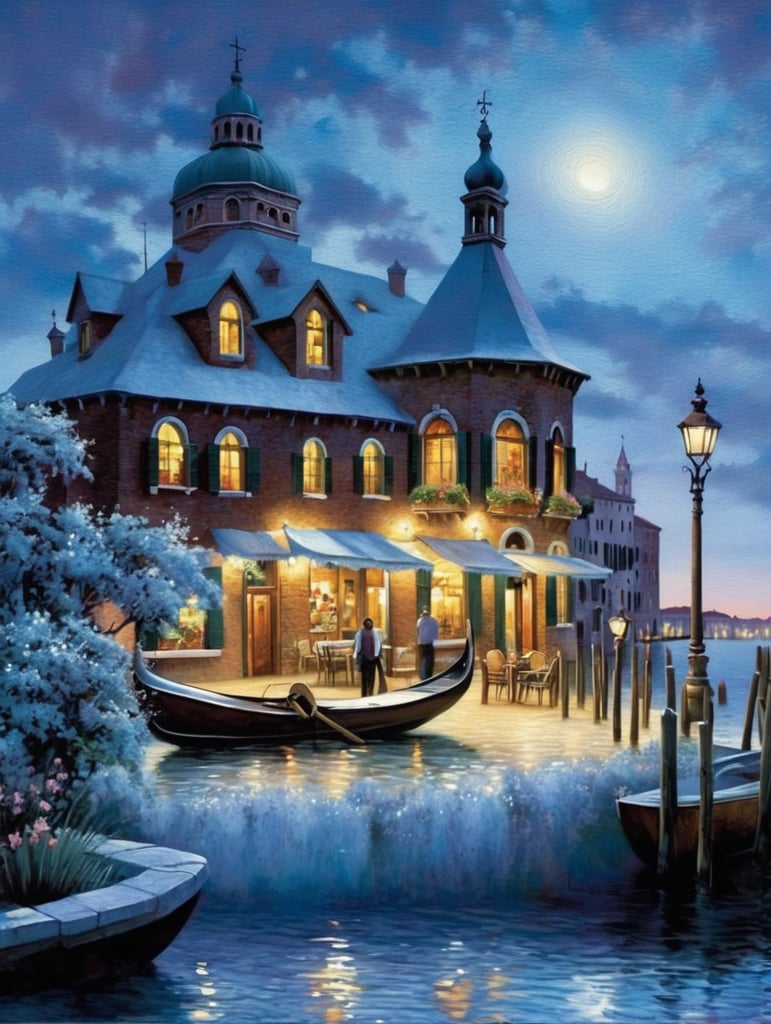 Venice folk art jigsaw Thomas kinkade style