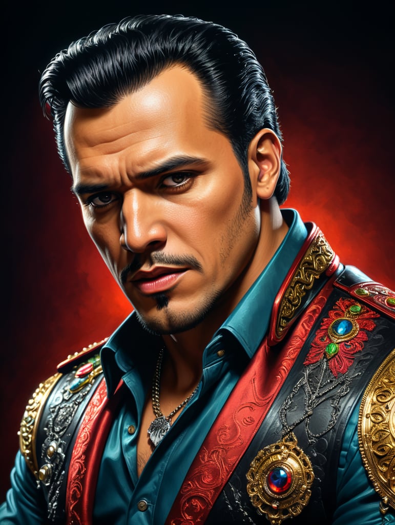 Valentin Elizalde, cantante de corridos, dibujado estilo pop art.