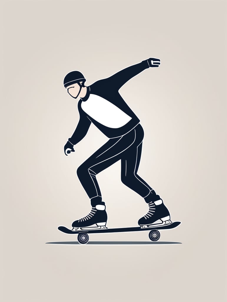 skating logo, minimalist logo, flat, vector