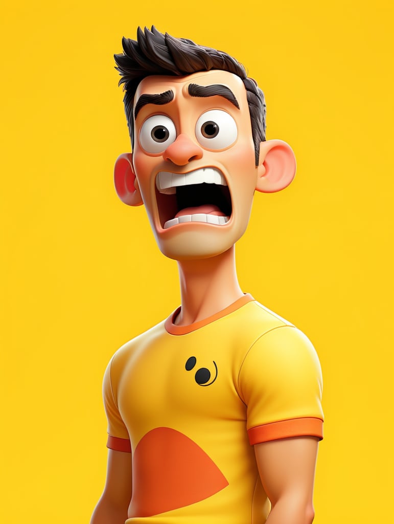 yellow t-shirt, isolated on yellow background