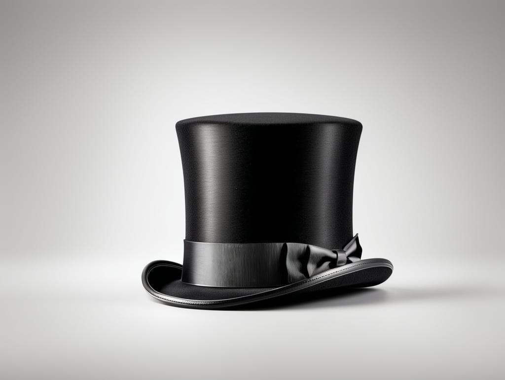 Cylinder black top hat isolated on transparent or white background