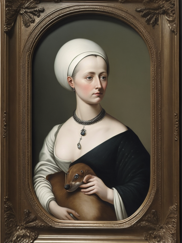 Dama con l'ermellino style of Hieronymus Bosch