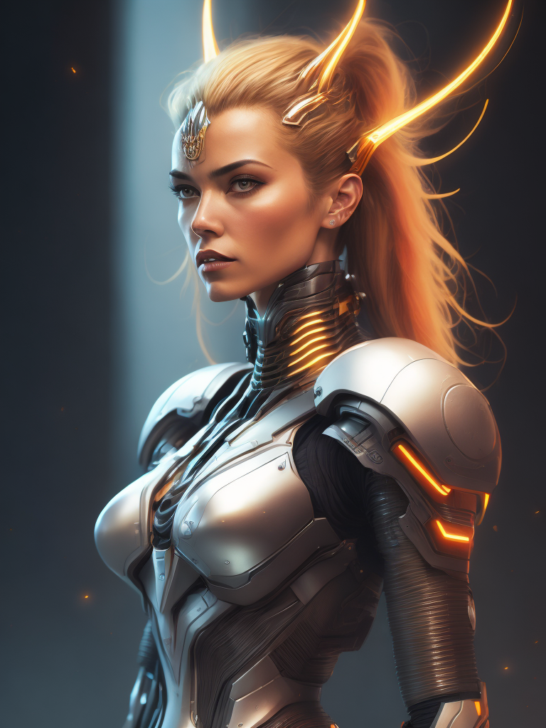 Cyberpunk, sci-fi, fantasy, kodak portra 400, 8k, soft light, volumetric lighting, highly detailed, goddess of victory nikke style, portrait photo of a beautiful cyborg robot girl, skin formed by digital optical fiber, intricate, elegant, highly detailed, digital painting, concept art, smooth, sharp focus, comic illustration, art by otomo katsuhiro and hyung-tae kim and oshii mamoru