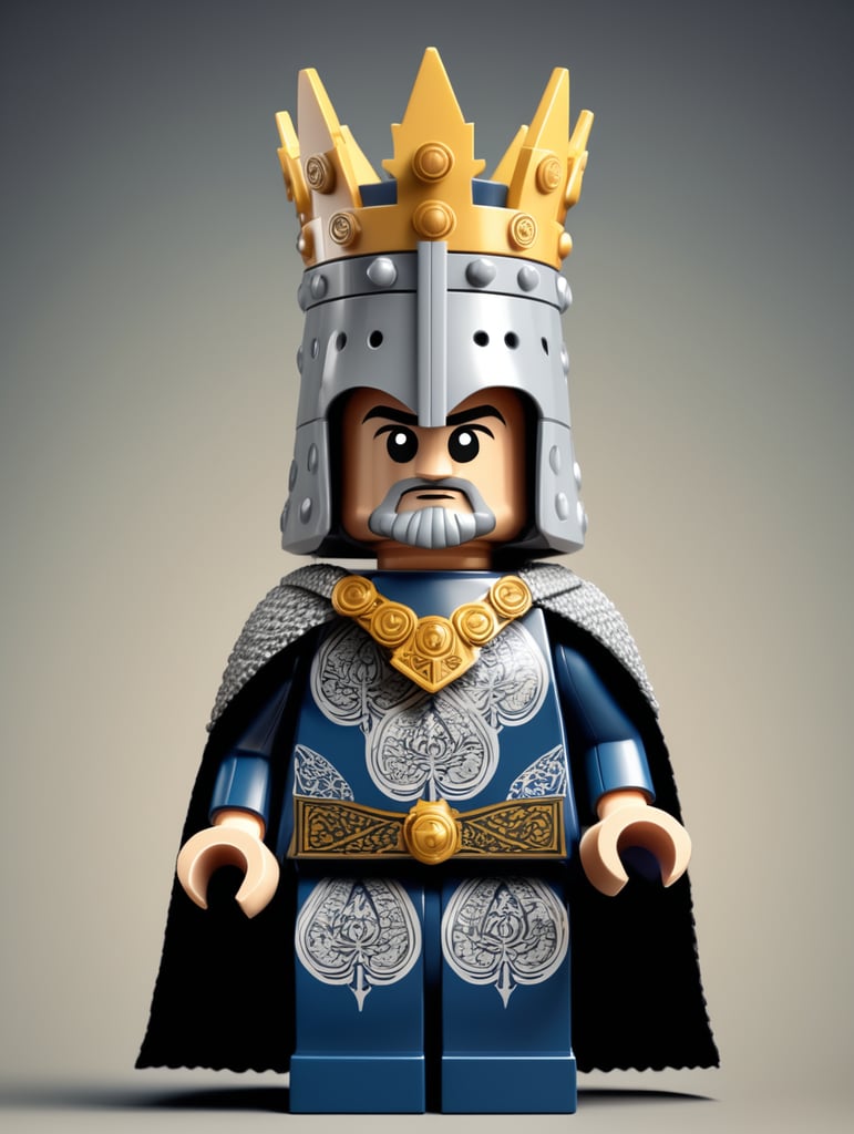 medieval king as a lego character