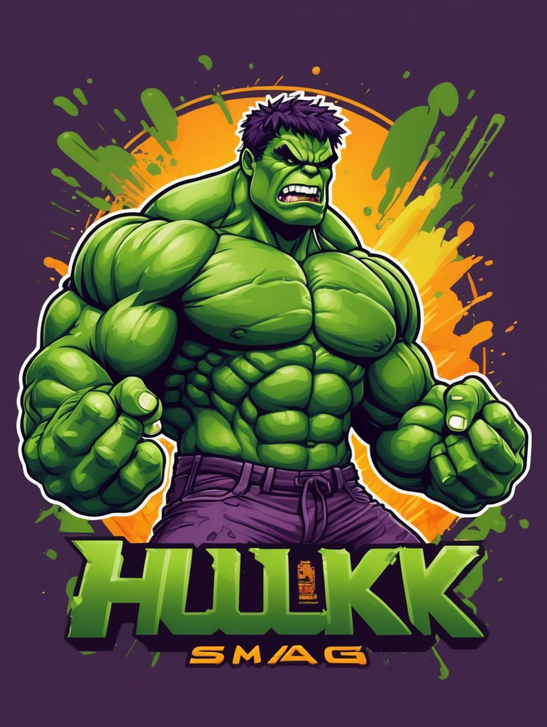 Vector Hulk smash mascot logo, e-gaming, bright colors, Gaming Logo, vector image