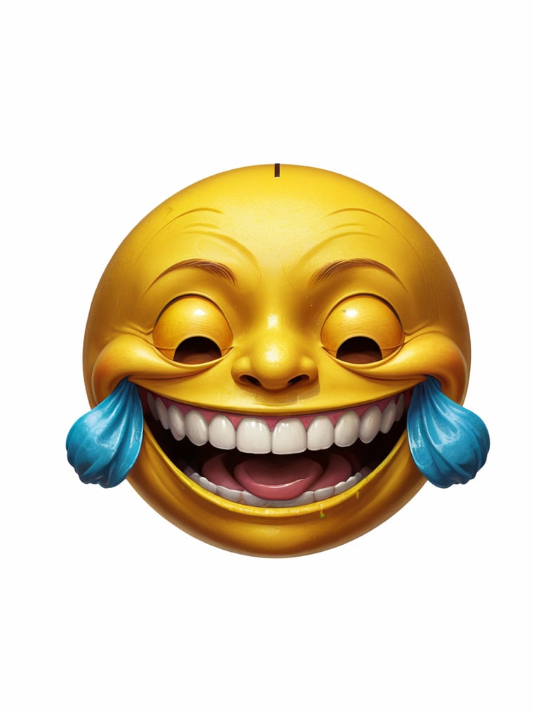 Extreme happiness, Chinese laughter emoji as a human