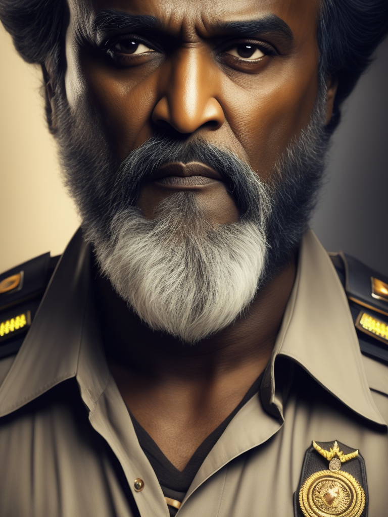 Superstar Rajinikanth in the role of police officer, Photo must be realistic, same as real rajnikanth