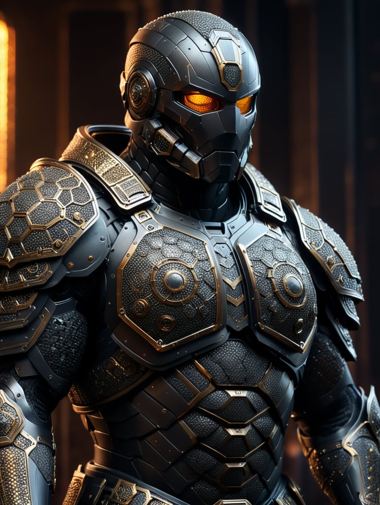 create a human body armor with micro hexagon cells