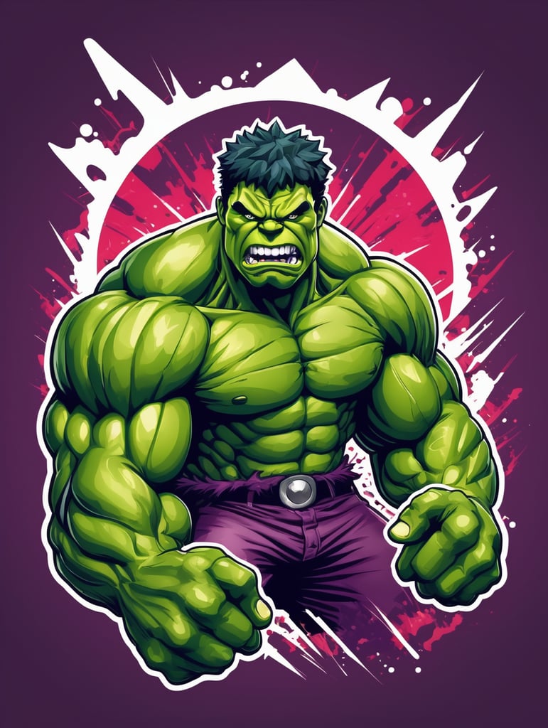 Vector Hulk smash mascot logo, e-gaming, bright colors, Gaming Logo, vector image