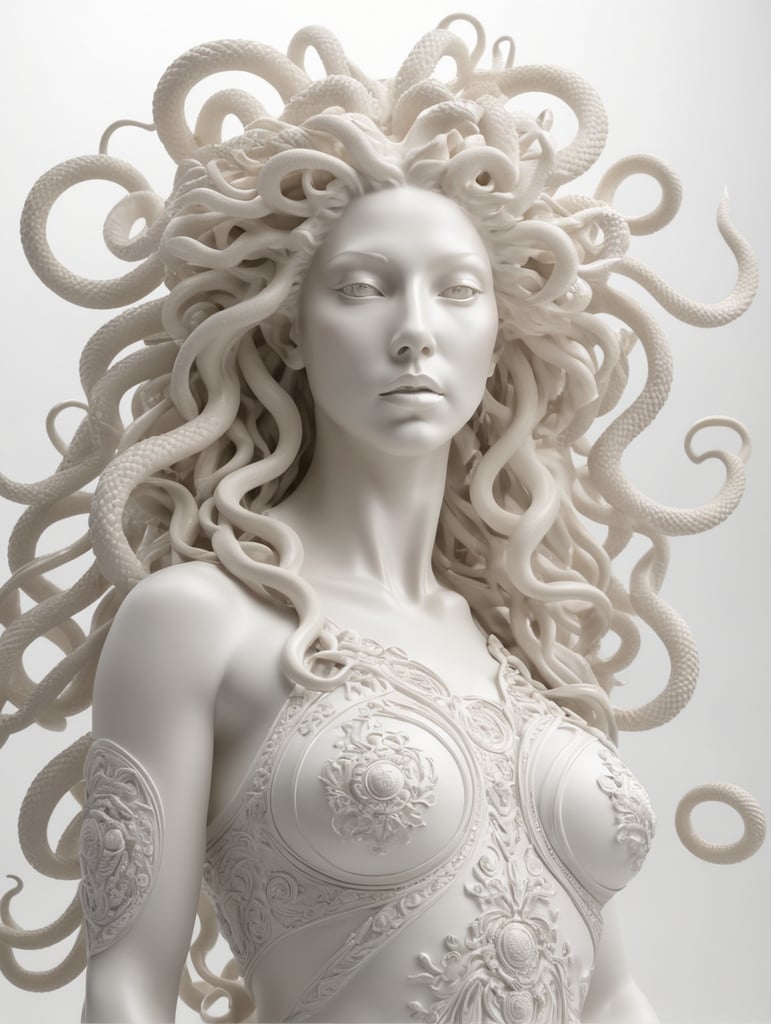 highly detailed full body of medusa